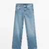 Jeans de talle bajo y pierna recta