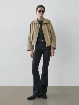 Jeans skinny de cintura alta y bajo acampanado