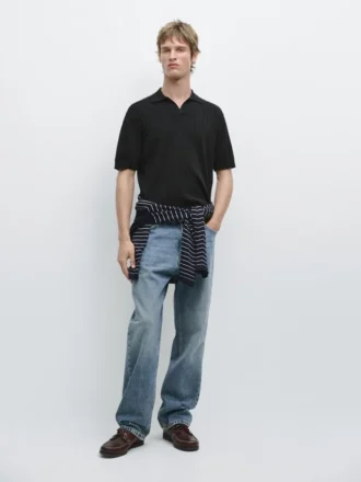 Jerséu de polo de punto trenzado