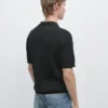 Jerséu de polo de punto trenzado Jerséu de polo de punto trenzado