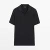 Jerséu de polo de punto trenzado Jerséu de polo de punto trenzado
