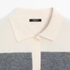 Jerséu de punto a rayas con cuello de polo Jerséu de punto a rayas con cuello de polo