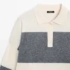 Jerséu de punto a rayas con cuello de polo Jerséu de punto a rayas con cuello de polo