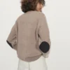 Jerséu de punto con cuello en V y parches en los codos