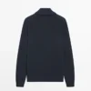 Jerséu de punto de algodón con cuello alto y cremallera Jerséu de punto de algodón con cuello alto y cremallera