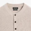 Jerséu de punto de algodón con cuello Henley Jerséu de punto de algodón con cuello Henley