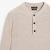 Jerséu de punto de algodón con cuello Henley Jerséu de punto de algodón con cuello Henley