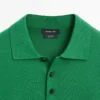 Jerséu de punto de algodón con cuello polo Jerséu de punto de algodón con cuello polo