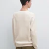 Jerséu de punto de algodón con cuello redondo Jerséu de punto de algodón con cuello redondo