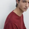 Jerséu de punto de algodón con cuello redondo Jerséu de punto de algodón con cuello redondo