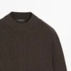 Jerséu de punto de mezcla de algodón con cuello alto Jerséu de punto de mezcla de algodón con cuello alto