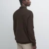 Jerséu de punto de mezcla de algodón con cuello alto Jerséu de punto de mezcla de algodón con cuello alto