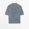 Jerséu de punto de mezcla de algodón con cuello alto Jerséu de punto de mezcla de algodón con cuello alto