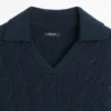 Jerséu de punto de mezcla de algodón con cuello de polo Jerséu de punto de mezcla de algodón con cuello de polo