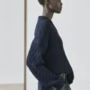 Jerséu de punto de mezcla de algodón con cuello de polo Jerséu de punto de mezcla de algodón con cuello de polo
