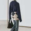 Jerséu de punto de mezcla de algodón con cuello de polo Jerséu de punto de mezcla de algodón con cuello de polo