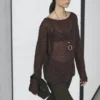 Jerséu de punto de mezcla de alpaca y lana Jerséu de punto de mezcla de alpaca y lana