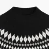 Jerséu de punto jacquard de mezcla de lana Jerséu de punto jacquard de mezcla de lana