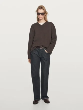 Jerséu de punto oversize con cuello en V