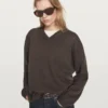 Jerséu de punto oversize con cuello en V
