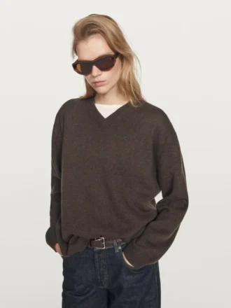 Jerséu de punto oversize con cuello en V