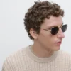 Jerséu de punto trenzado 100 % algodón con cuello redondo Jerséu de punto trenzado 100 % algodón con cuello redondo