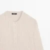 Jerséu Henley de mezcla de lana con calados Jerséu Henley de mezcla de lana con calados