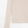 Jerséu Henley de mezcla de lana con calados Jerséu Henley de mezcla de lana con calados