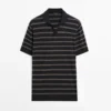 Jerséu polo de punto con rayas en contraste Jerséu polo de punto con rayas en contraste