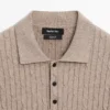 Jerséu polo de punto trenzado de mezcla de algodón Jerséu polo de punto trenzado de mezcla de algodón
