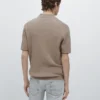 Jerséu polo de punto trenzado de mezcla de algodón Jerséu polo de punto trenzado de mezcla de algodón