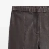 Leggings de piel napa con detalles elásticos Leggings de piel napa con detalles elásticos