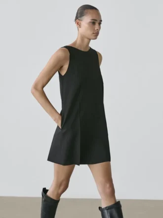 Minivestido de mezcla de lana