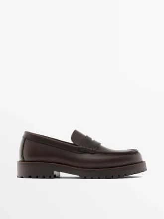 Mocasines con puntera mocasinera y suela de goma