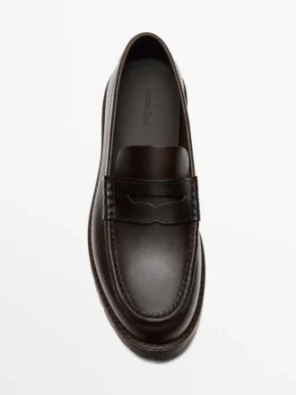 Mocasines con puntera mocasinera y suela de goma