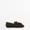 Mocasines de ante serraje con flecos y borlas