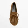 Mocasines de ante serraje con flecos y borlas Mocasines de ante serraje con flecos y borlas