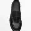 Mocasines de cuero con suela de goma y tira de un centavo Mocasines de cuero con suela de goma y tira de un centavo