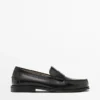 Mocasines de piel con tira tipo penny Mocasines de piel con tira tipo penny