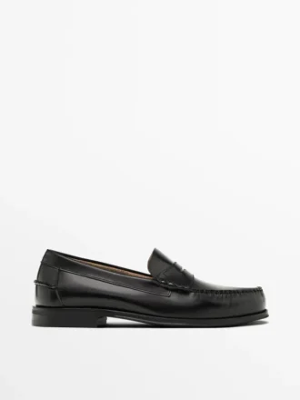 Mocasines de piel con tira tipo penny