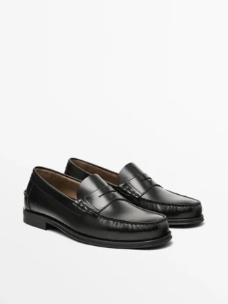 Mocasines de piel con tira tipo penny