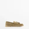 Mocasines de piel serrada con borlas Mocasines de piel serrada con borlas