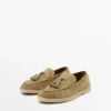 Mocasines de piel serrada con borlas Mocasines de piel serrada con borlas