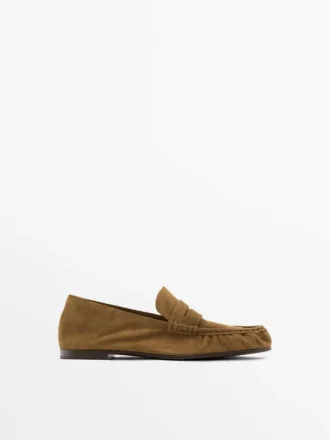 Mocasines de piel serrada suave