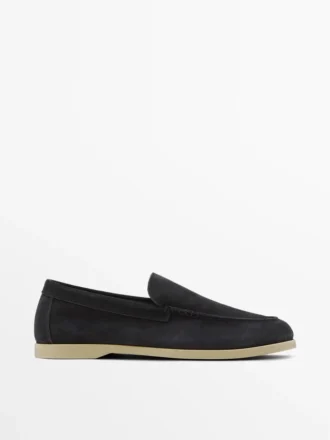 Mocasines de piel serrada suave