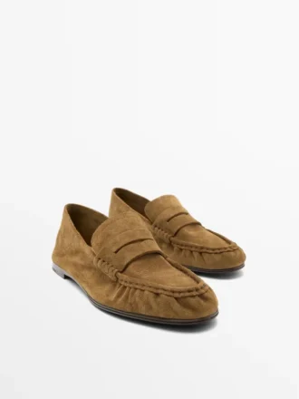 Mocasines de piel serrada suave