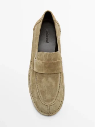 Mocasines de piel serrada suave