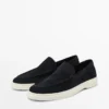 Mocasines de piel serraje con puntera moc Mocasines de piel serraje con puntera moc