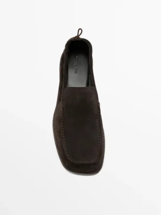 Mocasines de piel suave con detalle fruncido