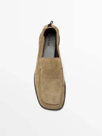 Mocasines de piel suave con detalle fruncido